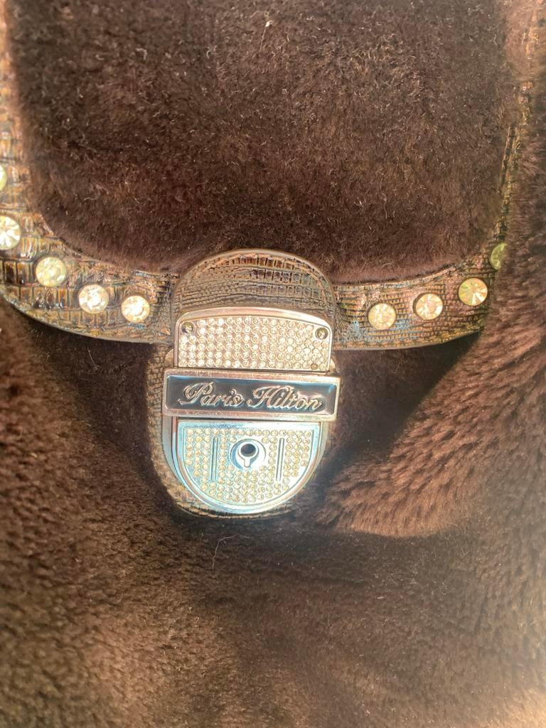 Tas Paris Hilton bont stijl tas bag schoudertas, Ophalen of Verzenden, Zo goed als nieuw, Zwart