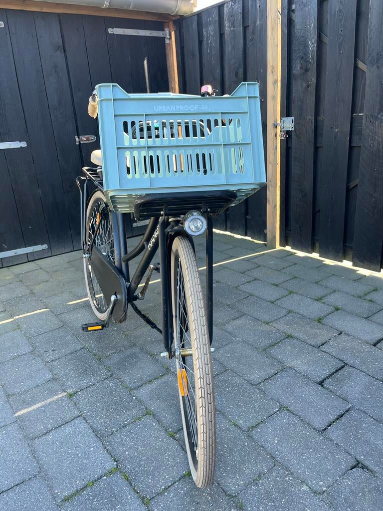 Damesfiets met voordrager en krat - Zo goed als nieuw, Terugtraprem, Zo goed als nieuw, Ophalen, Overige merken