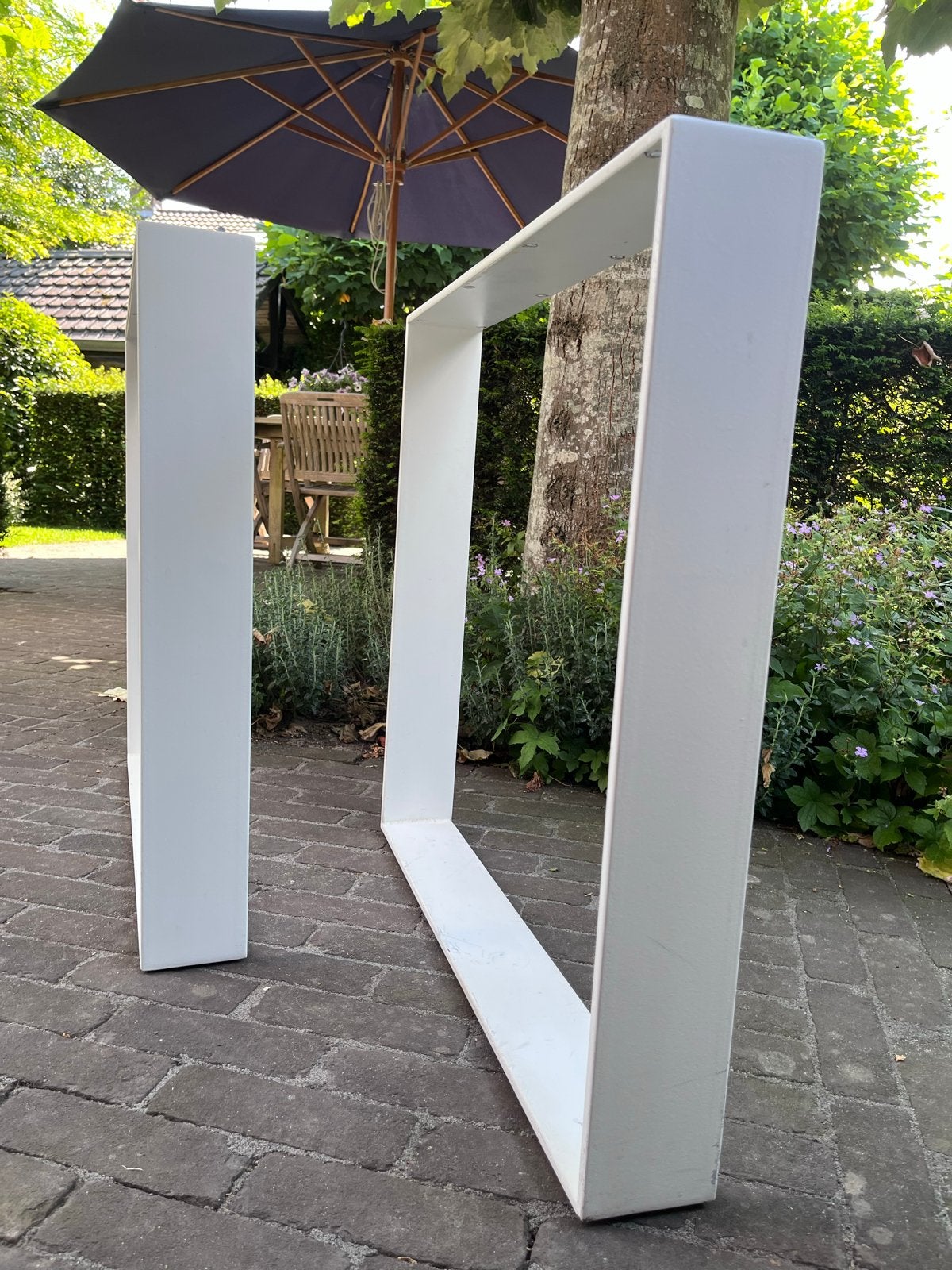 Set gepoedercoate console tafelpoten RAL 9010, Ophalen, Tafelpoot, Gebruikt, 50 tot 100 cm
