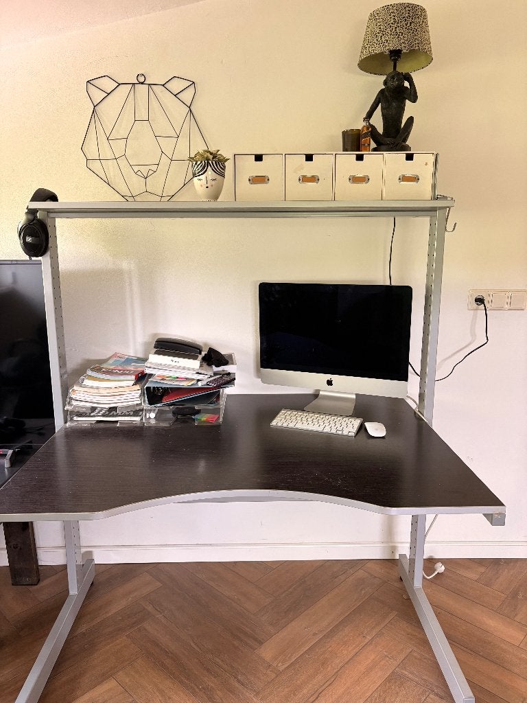 Bureau met bovenplank Ikea Jerker, Ophalen, Gebruikt, 120 cm, Hout