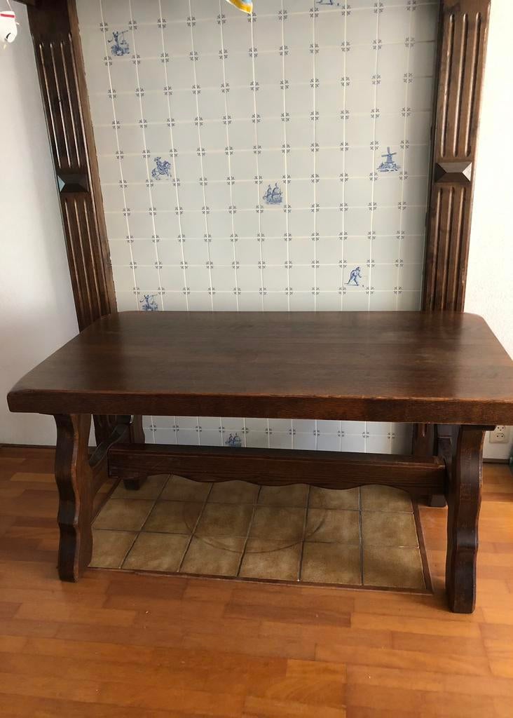 Tafel,  zwaar Eiken, Ophalen, Gebruikt, 100 tot 150 cm, Eikenhout