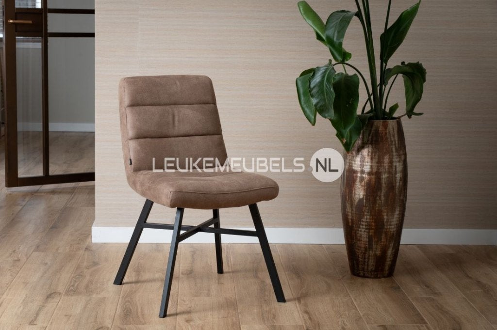 Eetkamerstoel Bowie, 3 kleuren Microvezel, Nieuw, Ophalen of Verzenden, Stof, Vijf, Zes of meer stoelen
