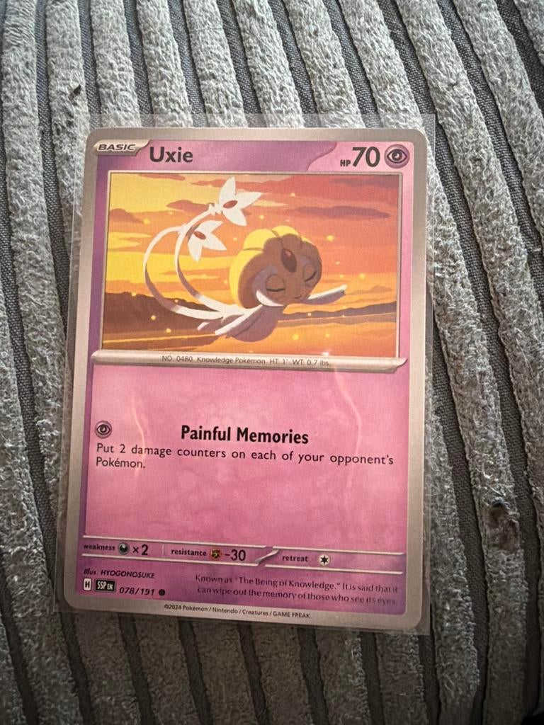 Pokémon Kaart Uxie 078/191 SSP EN - Zo goed als nieuw, Ophalen of Verzenden, Zo goed als nieuw, Losse kaart