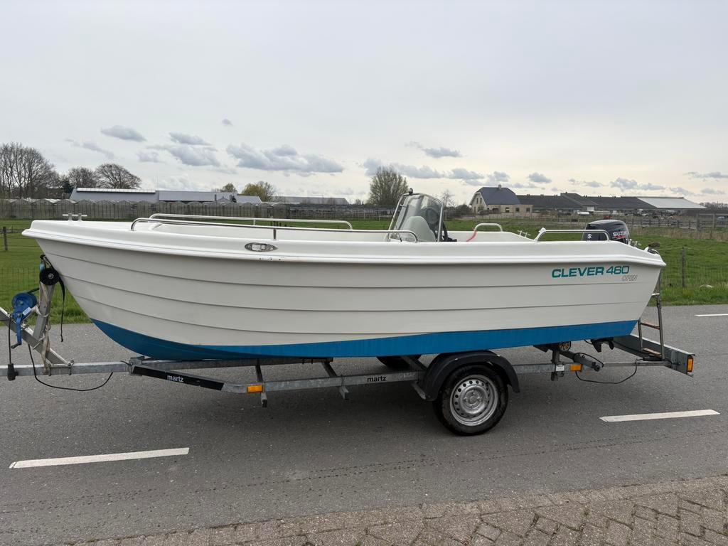 Clever 460 open - suzuki 9,9 pk - 4 takt, Ophalen, -, -, Zo goed als nieuw
