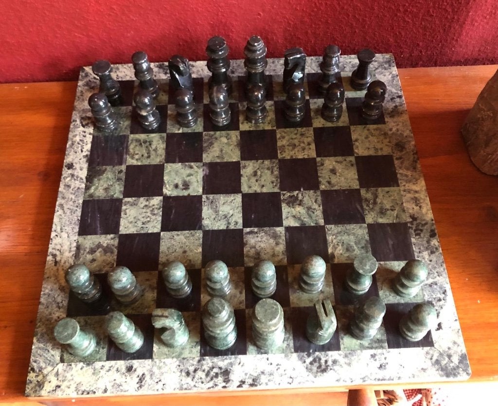Schaakspel, Ophalen, Groen, Overige materialen, Klassiek