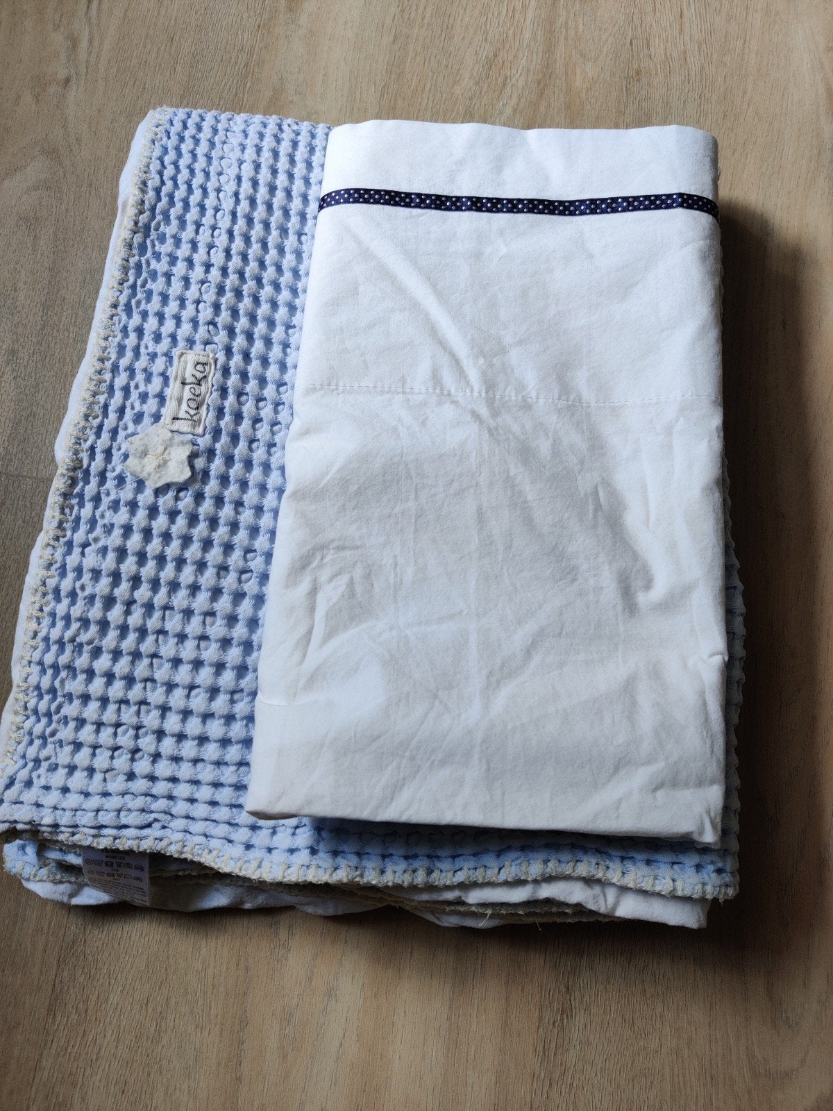 Koeka 100% katoen ledikant laken en deken, Kinderen en Baby's, Dekens, Slaapzakjes en Inbakerproducten, Ophalen of Verzenden, Gebruikt