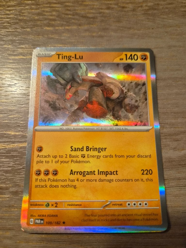 Ting-Lu Pokémon Kaart - 109/182 PAR, Ophalen of Verzenden, Zo goed als nieuw, Losse kaart, Foil