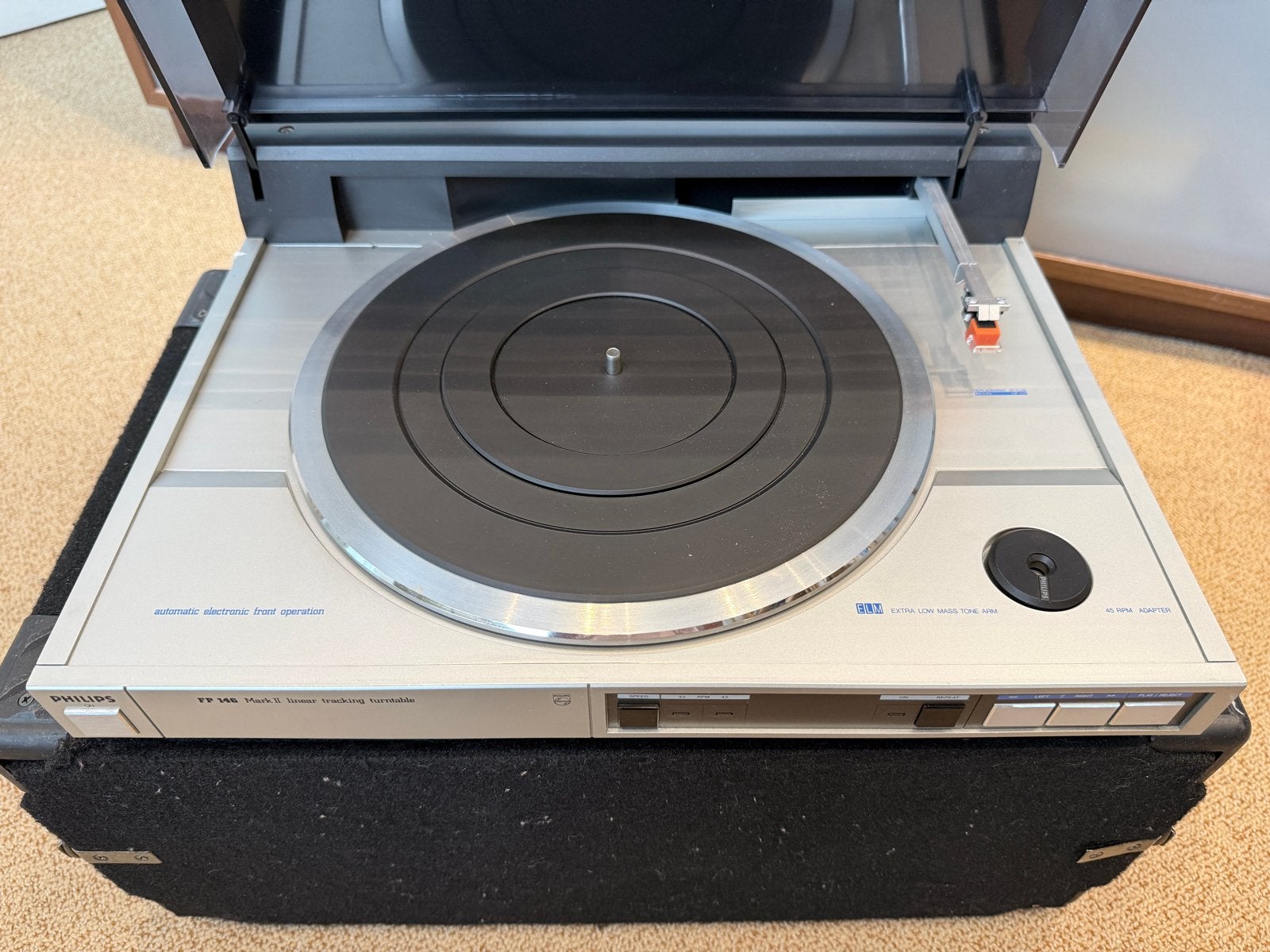 Philips FP 146 Mark II Lineaire Platenspeler met element, Ophalen, Gebruikt, Platenspeler, Philips