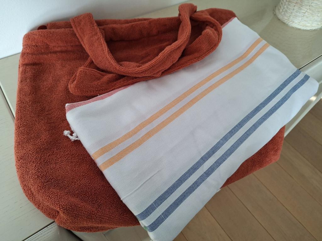 Badtas en hamamdoek, Ophalen of Verzenden, Nieuw, Oranje, 30 cm of meer