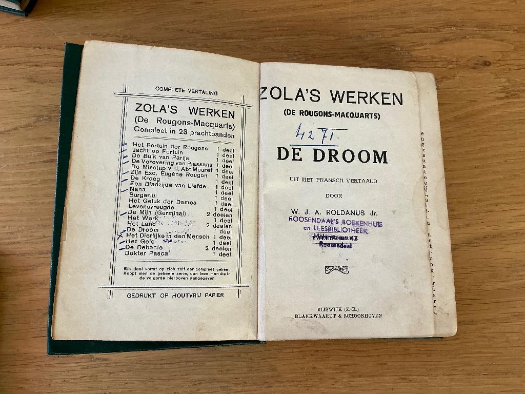 Antiek boeken, Antiek en Kunst, Ophalen of Verzenden, Emile Zola