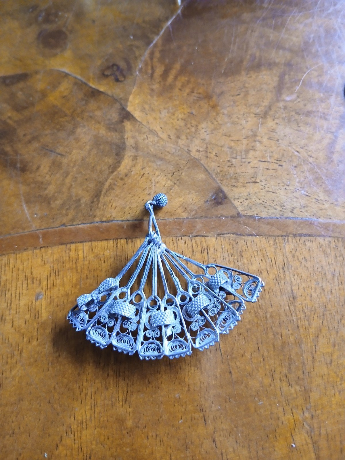 Prachtige Antieke Zilveren Filigrain Broche / Hanger, Ophalen of Verzenden, Gebruikt, Zilver, Zilver