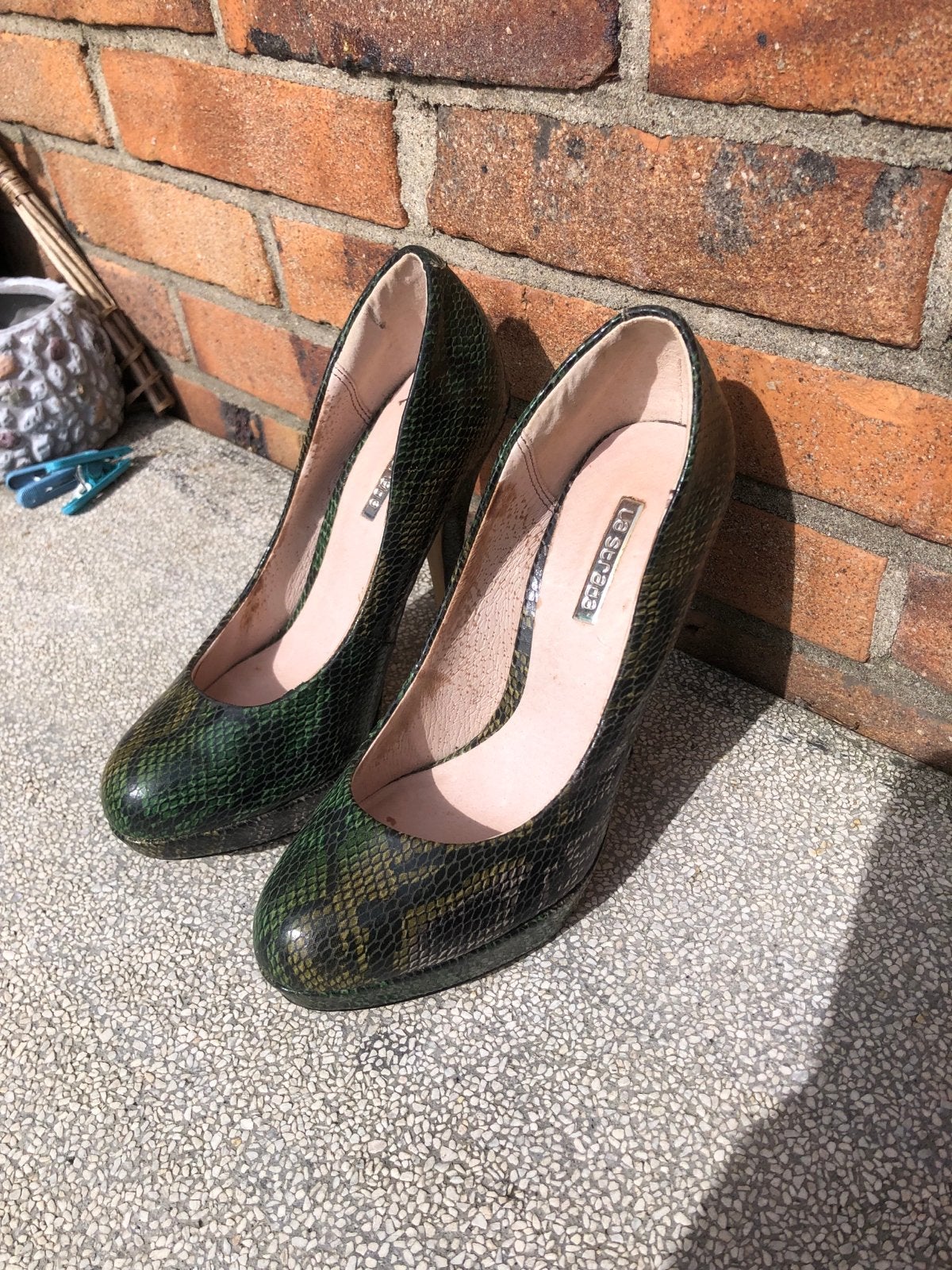 La Strada Pumps met Slangenprint - Maat 36, Pumps, Ophalen of Verzenden, Zo goed als nieuw, Groen