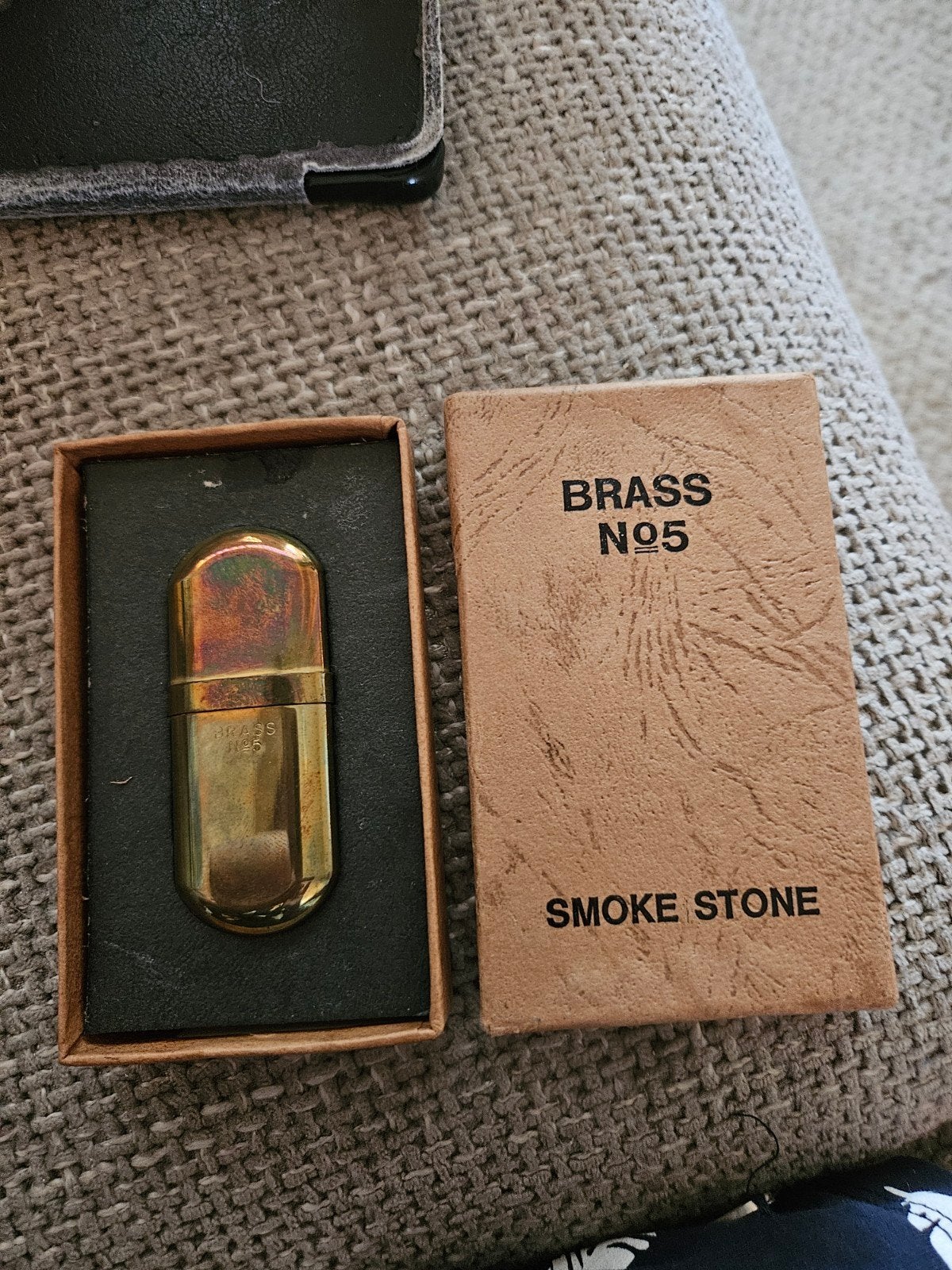 Brass No. 5 Smoke Stone Aansteker - Esso Safety, Ophalen of Verzenden, Gebruikt, Aansteker