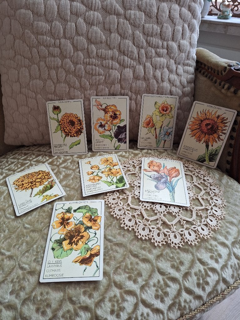 8 vintage Bloemen Kaarten ** Mimosa **, Ophalen of Verzenden