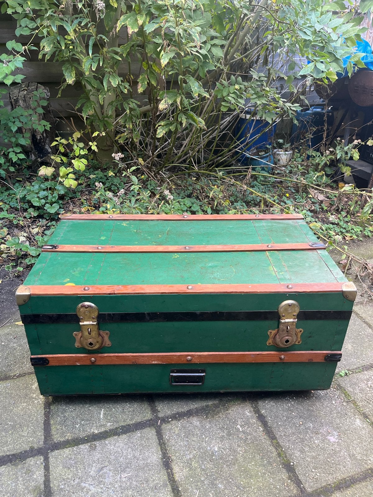 Vintage Groene Koffer met Wieltjes - 85x43x48 cm, Ophalen