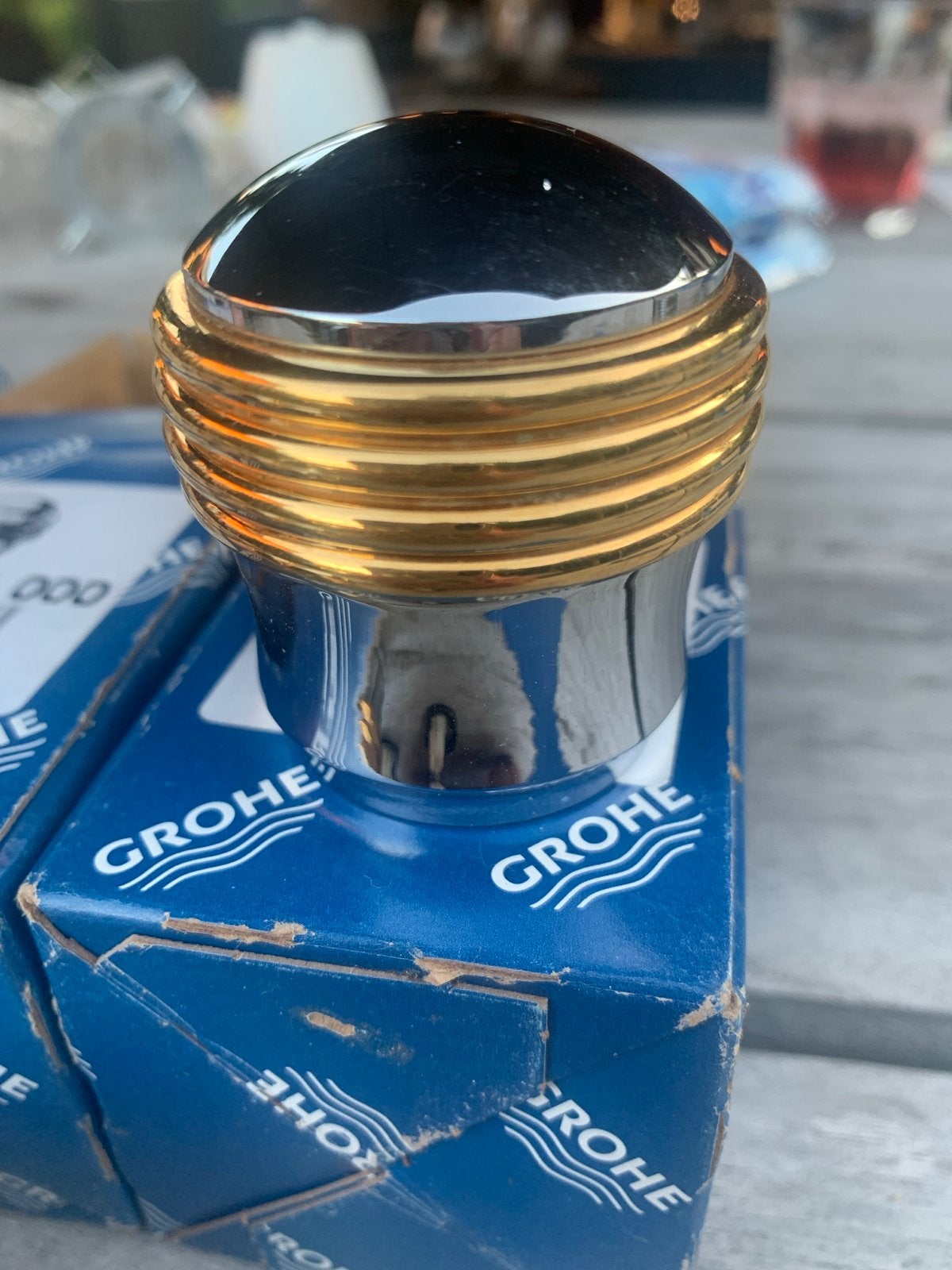Zware Grohe kraanknoppen (4 stuks) - Chroom/Goud, Ophalen of Verzenden, Nieuw, Chroom, Kraan