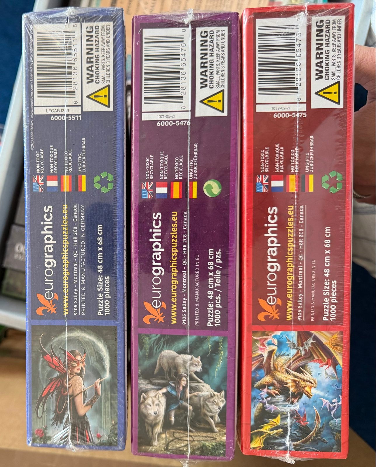Anne Stokes Puzzels - 3 Nieuwe 1000 Stukjes Fantasy Puzzels, Ophalen of Verzenden, 500 t/m 1500 stukjes, Nieuw, Legpuzzel