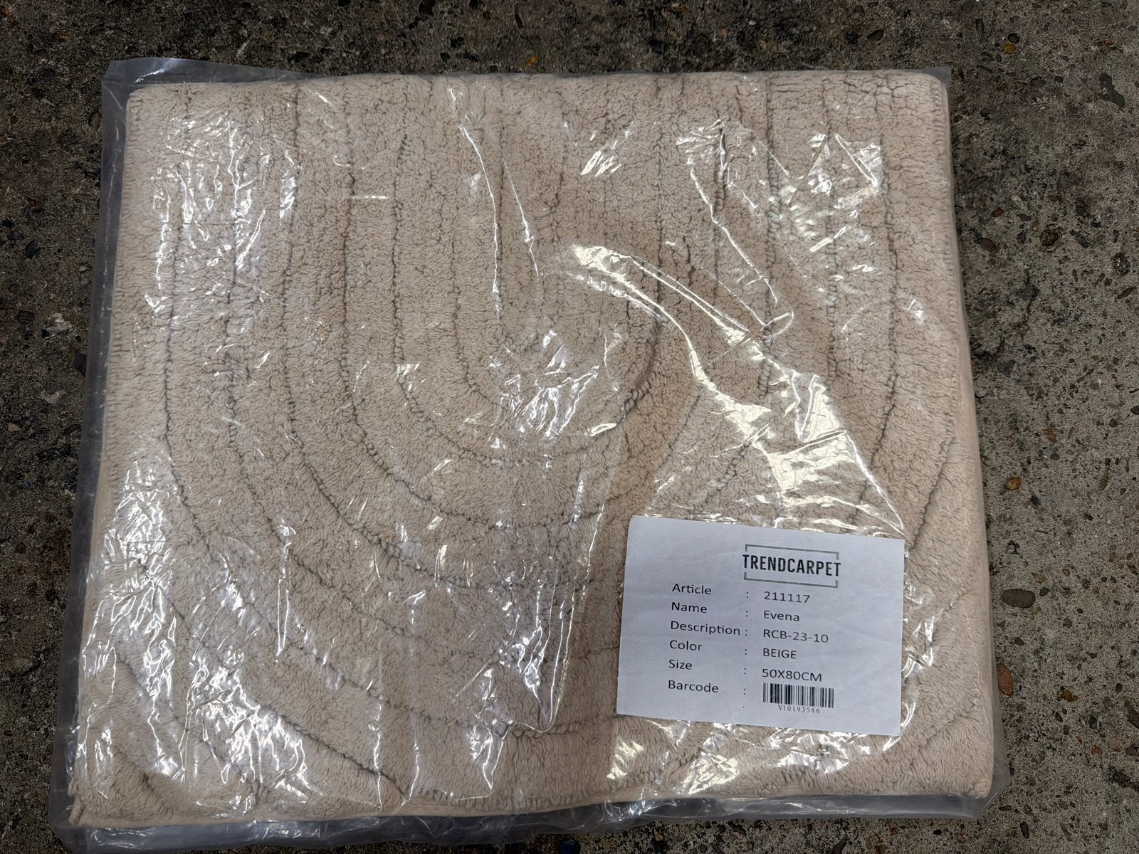 Trendcarpet Evena Badmat - Beige 50x80cm, Beige, Nieuw, Nvt, Rechthoekig