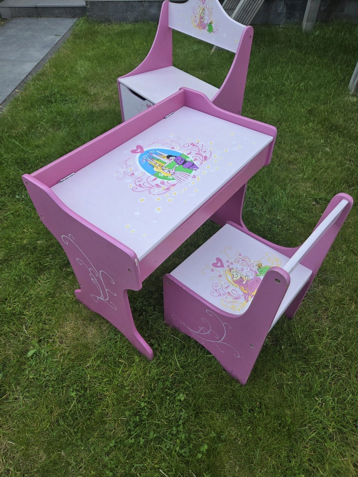 Prinsessen Bureau, Stoeltje en Bankje - Roze Set, Ophalen, Gebruikt, Tafel(s) en Stoel(en)