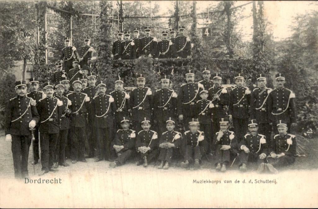 Dordrecht- muziekkorps, Verzamelen, Ophalen of Verzenden, Voor 1920, Gelopen, Zuid-Holland