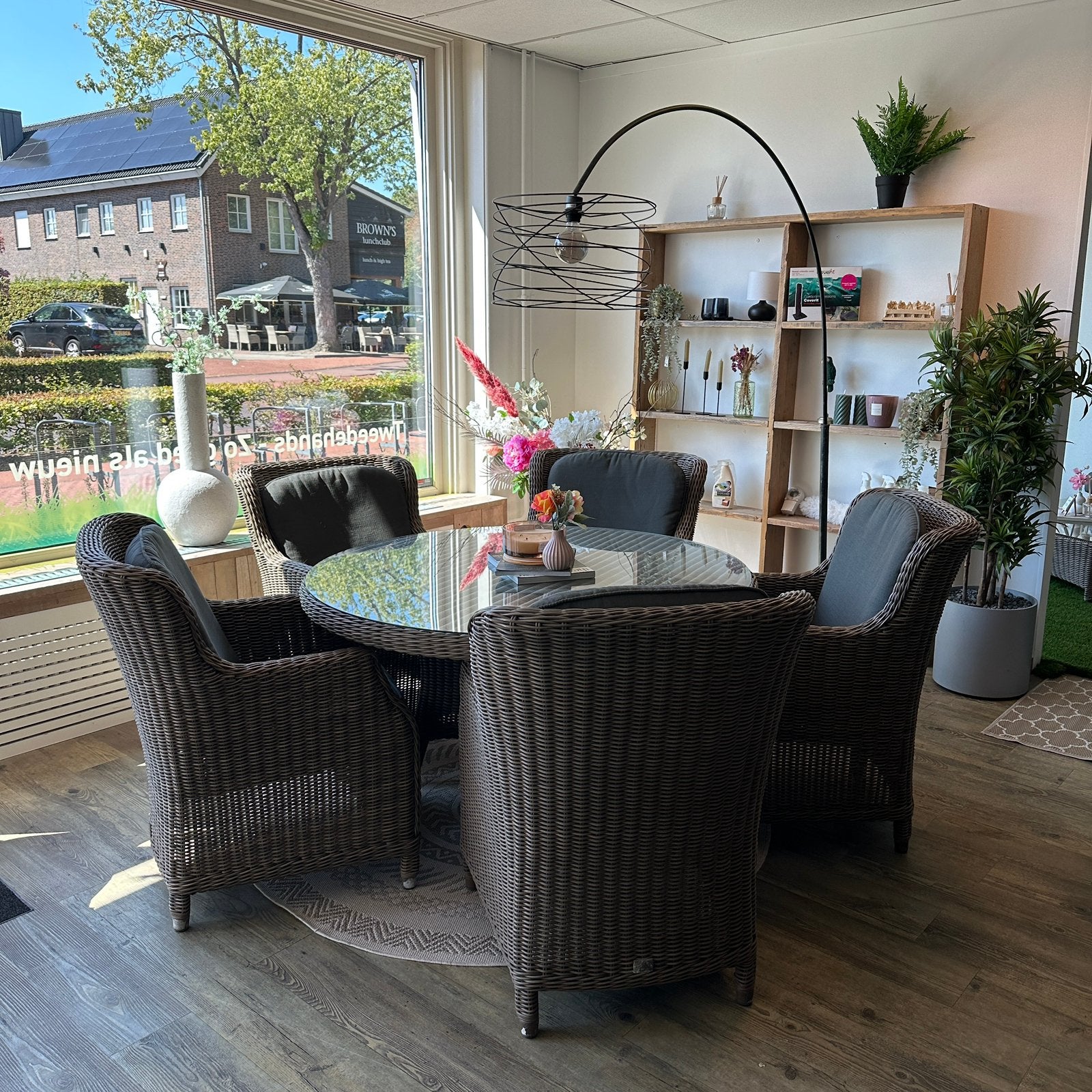 4 Seasons Outdoor (4SO) Tuinset – 5 Stoelen – Ø130 cm, Gebruikt, Verzenden, ., .