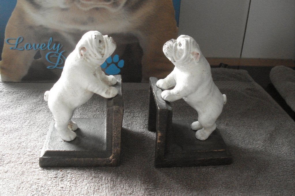 Set Boekensteunen Engelse Bulldog, Verzamelen, Beelden en Beeldjes, Ophalen of Verzenden, Dier