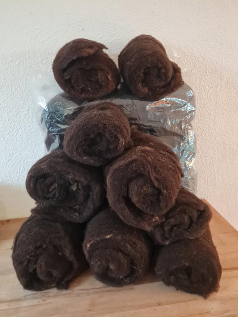Aangeboden ongewassen gekaarde wol, Ophalen of Verzenden, Breien of Haken, Wol of Garen