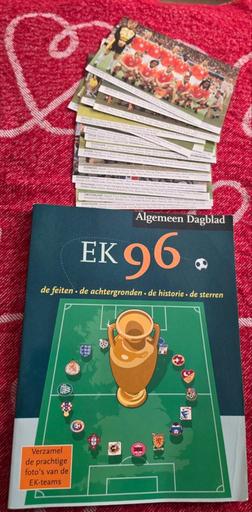 EK 96 Boek Algemeen Dagblad met voetbalplaatjes, Ophalen of Verzenden, Gelezen, Algemeen Dagblad, Balsport