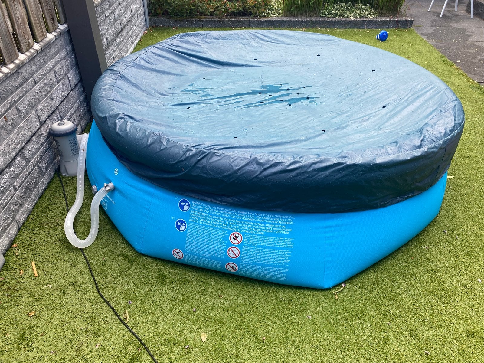 Bestway Fast Set Opzetzwembad met Afdekzeil, Tuin en Terras, Ophalen, Gebruikt, Rond, Opzetzwembad