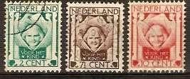 Nederland NVPH nr 141/3 gestempeld 1e Kinderpostzegels 1924, Ophalen of Verzenden, T/m 1940, Gestempeld