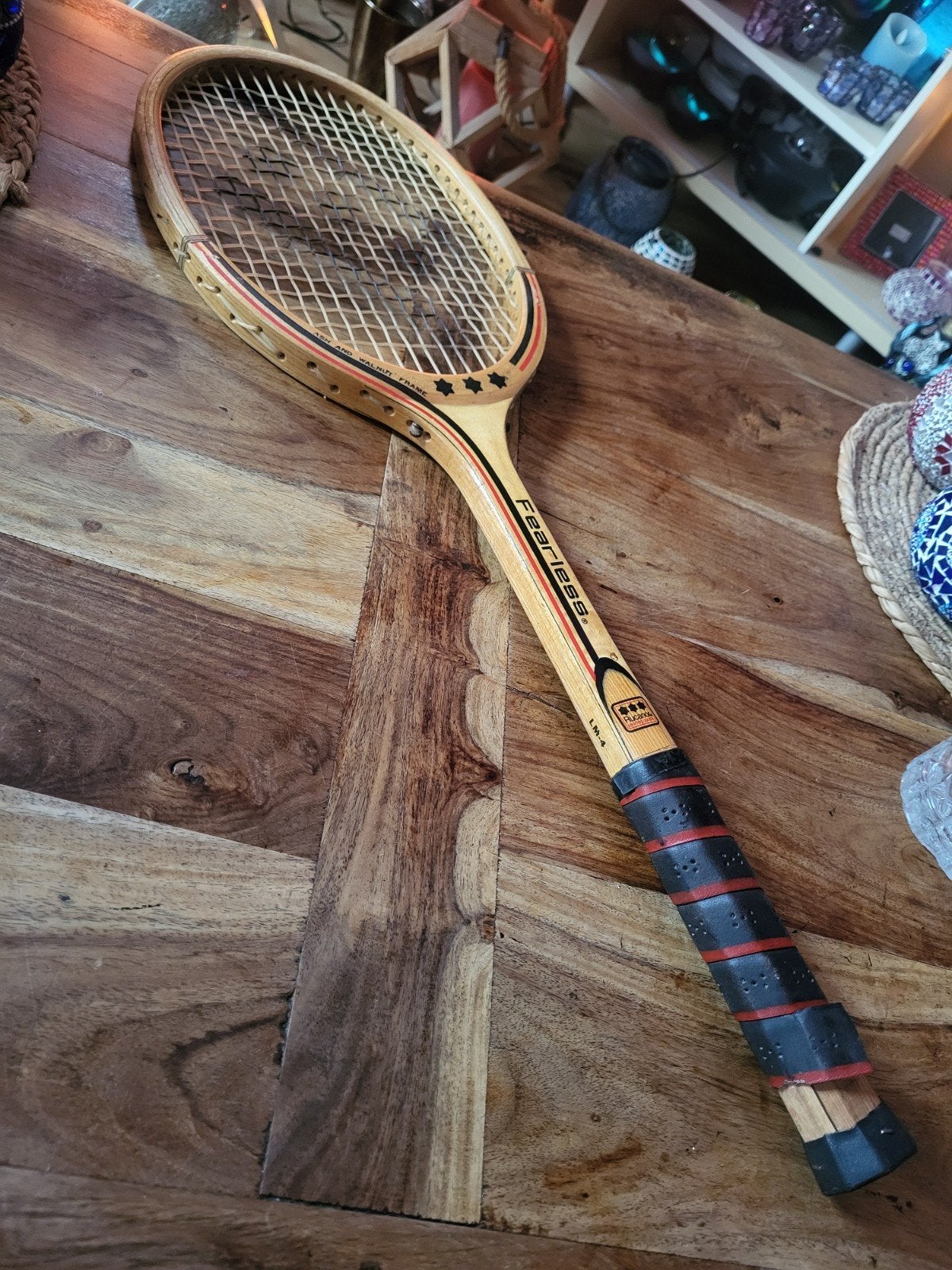 Vintage Rucanor Fearless Tennisracket – Jaren '70 (Hout), Sport en Fitness, Overige merken, Gebruikt, Ophalen of Verzenden, Racket
