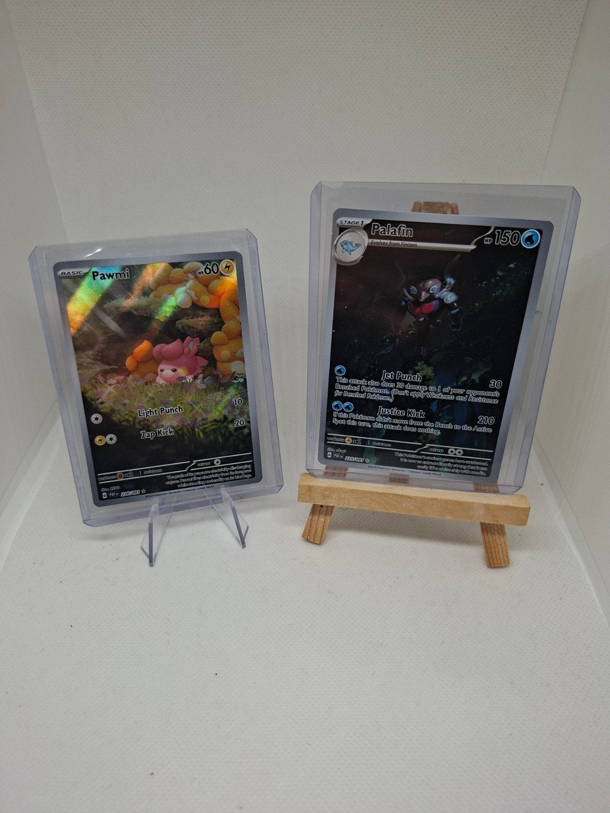 Pokemon kaarten Palafin (225/091) & Pawmi (226/091), Ophalen of Verzenden, Zo goed als nieuw, Meerdere kaarten