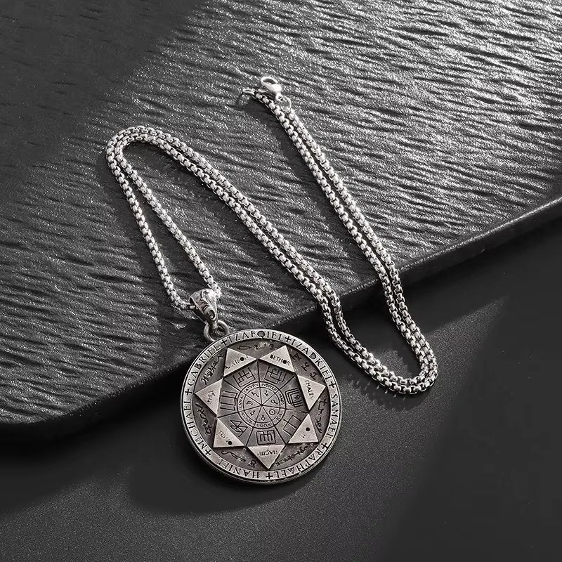 7 Aartsengelen Roestvrij Stalen Ketting, Verzenden, Nieuw, Zilver, Overige materialen