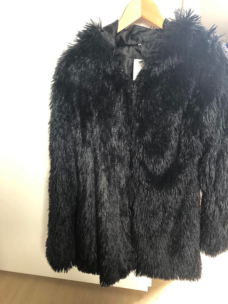 Nieuw teddy faux fur jas/vestmrt capuchon, Ophalen of Verzenden, Nieuw, Maat 38/40 (M), Beige