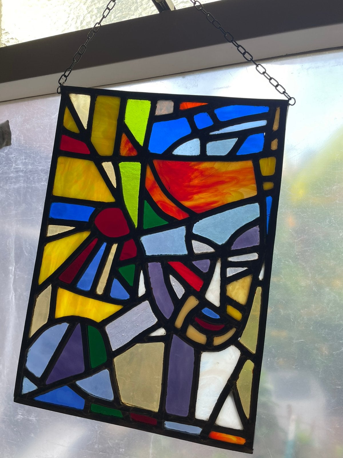 Glas in lood raamhanger, Ophalen, Zo goed als nieuw, Glas in lood, Minder dan 80 cm