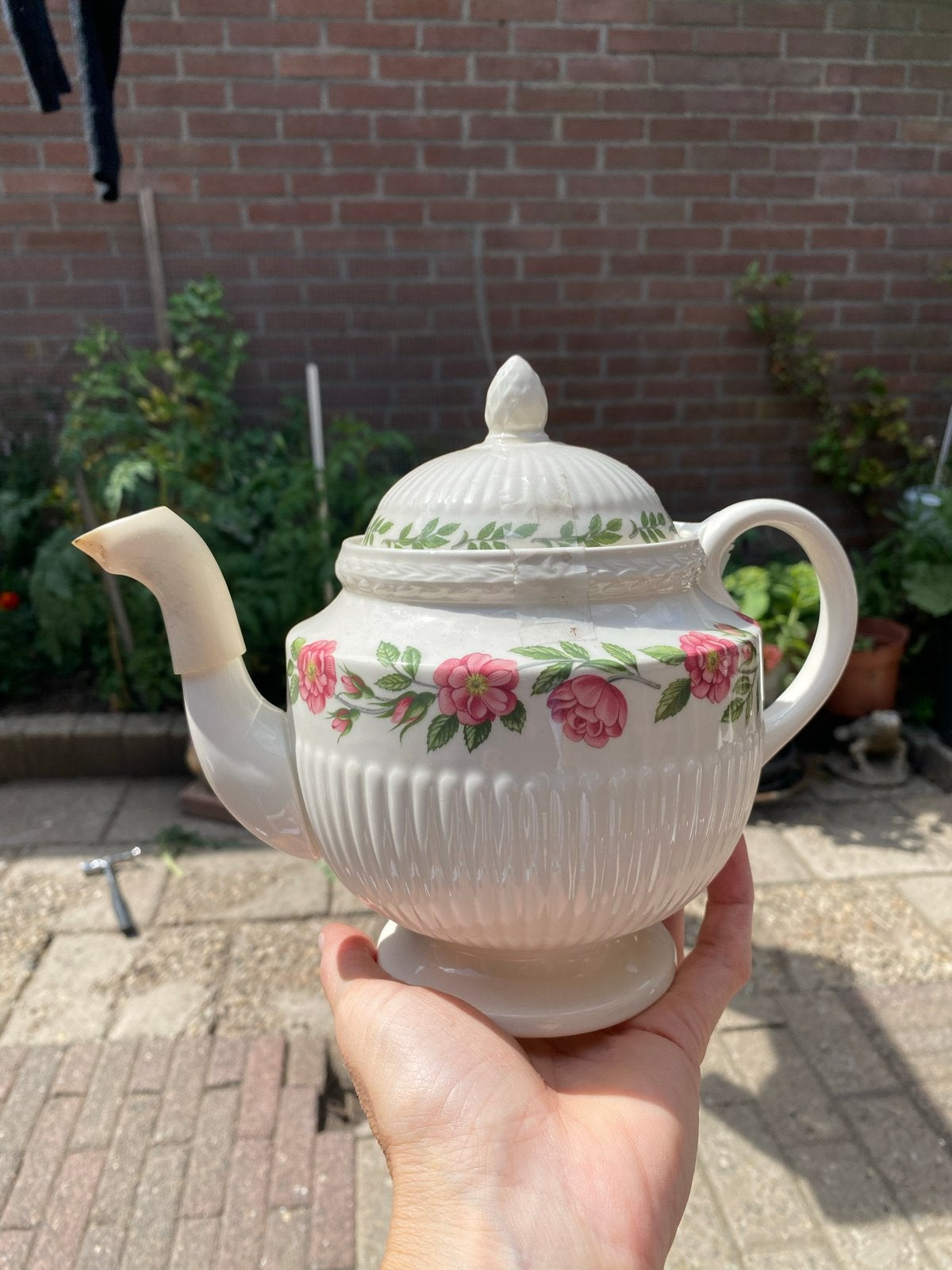 Wedgwood Rosalind theepot - Vintage bloemendecor, Ophalen of Verzenden