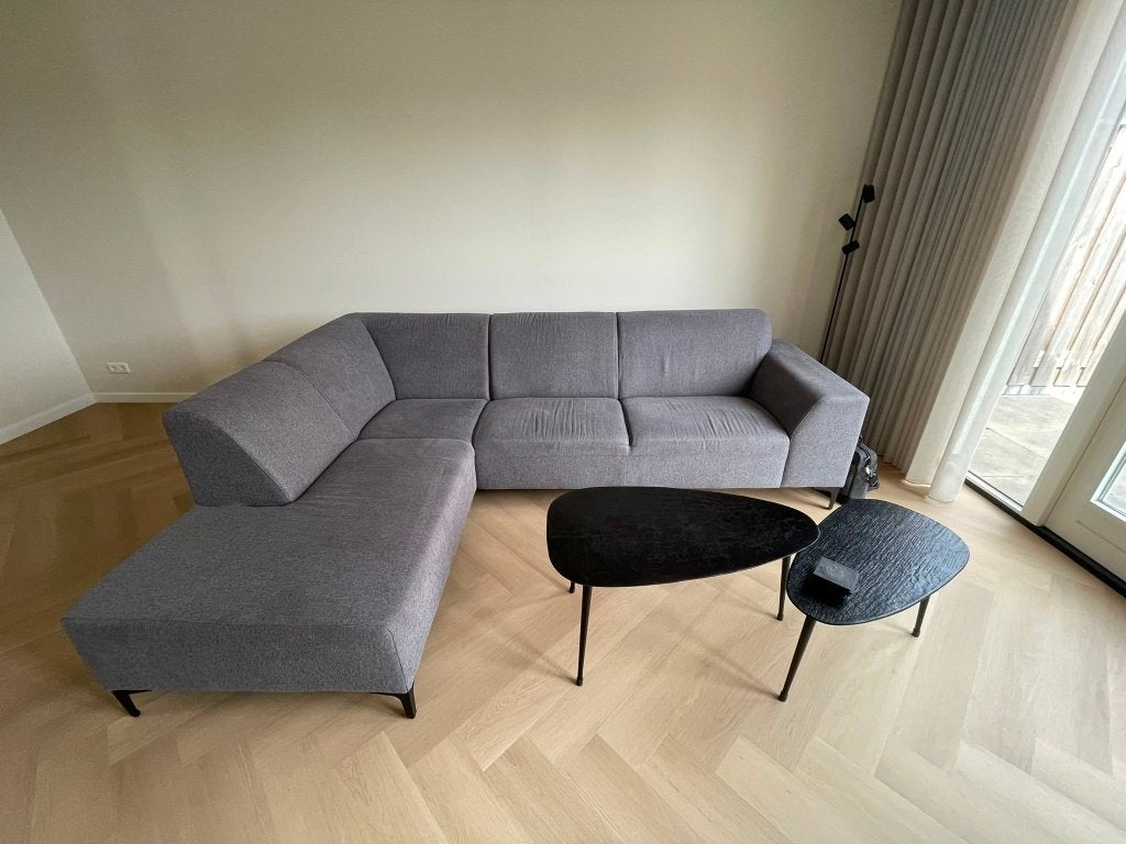 Ruime hoekbank met chaise longue – grijs – 275cm – €400, Ophalen, 250 tot 300 cm, Gebruikt, Hoekbank
