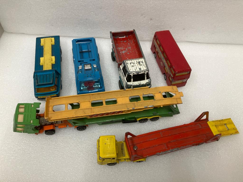 Vintage Metalen Model Vrachtwagens & Bussen Collectie, Ophalen of Verzenden, Gebruikt