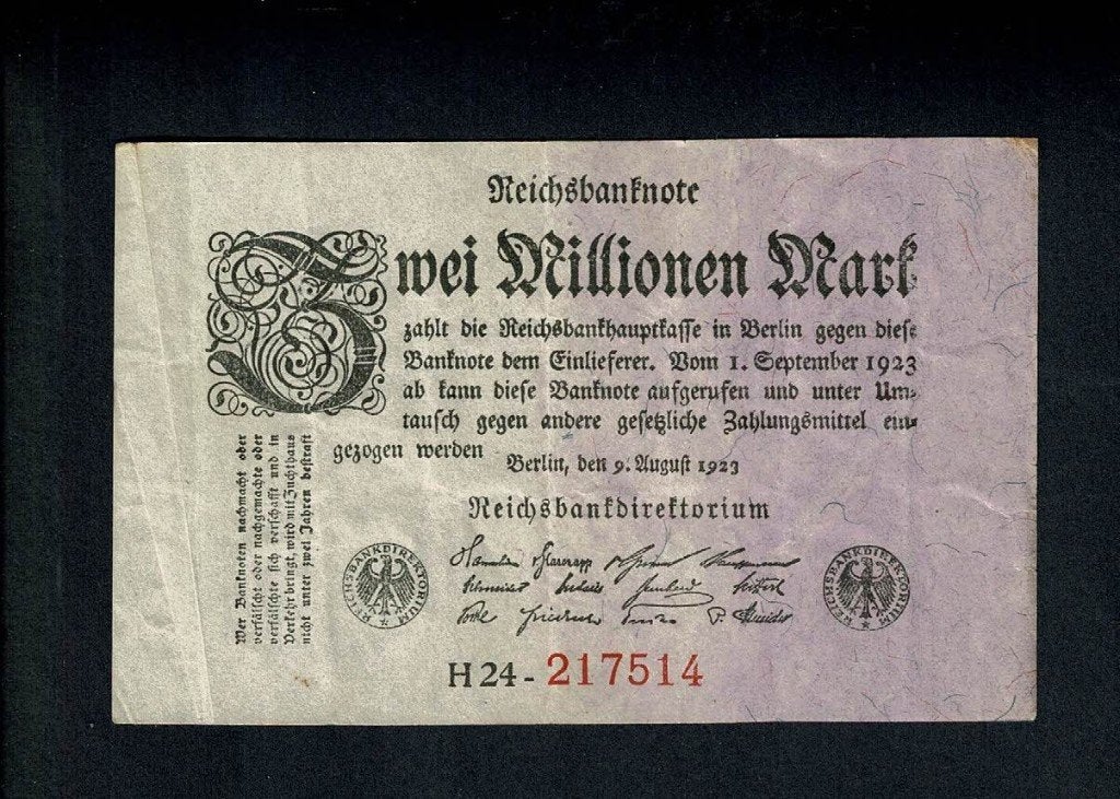 Duitsland : Reichsbanknote zwei  Millionen Mark - 1.9.1923, Verzenden, Duitsland, Los biljet