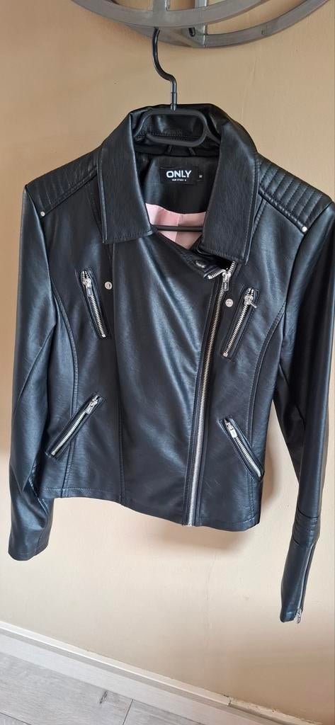 Zwart " leren " dames jack Only maat 36/38, Zwart, Ophalen of Verzenden, Maat 36 (S), ONLY