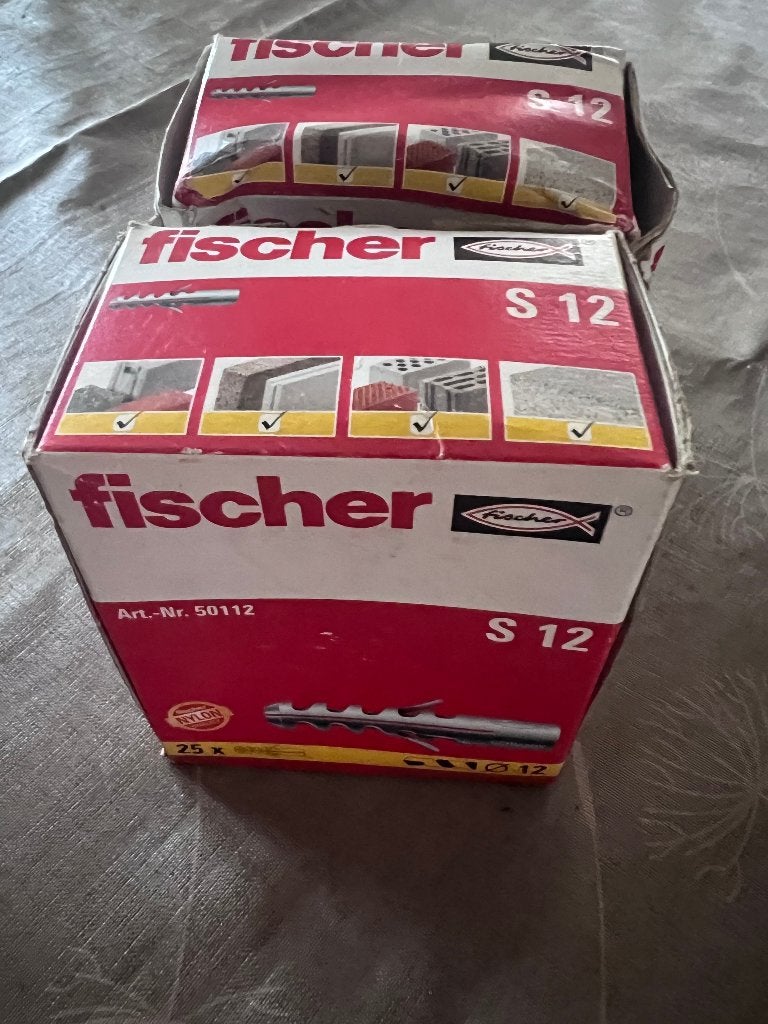 2 doosjes totaal 50 st    S12  pluggen Fischer ( 6 cm lang, Ophalen of Verzenden, Nieuw, Overige typen, Overige merken