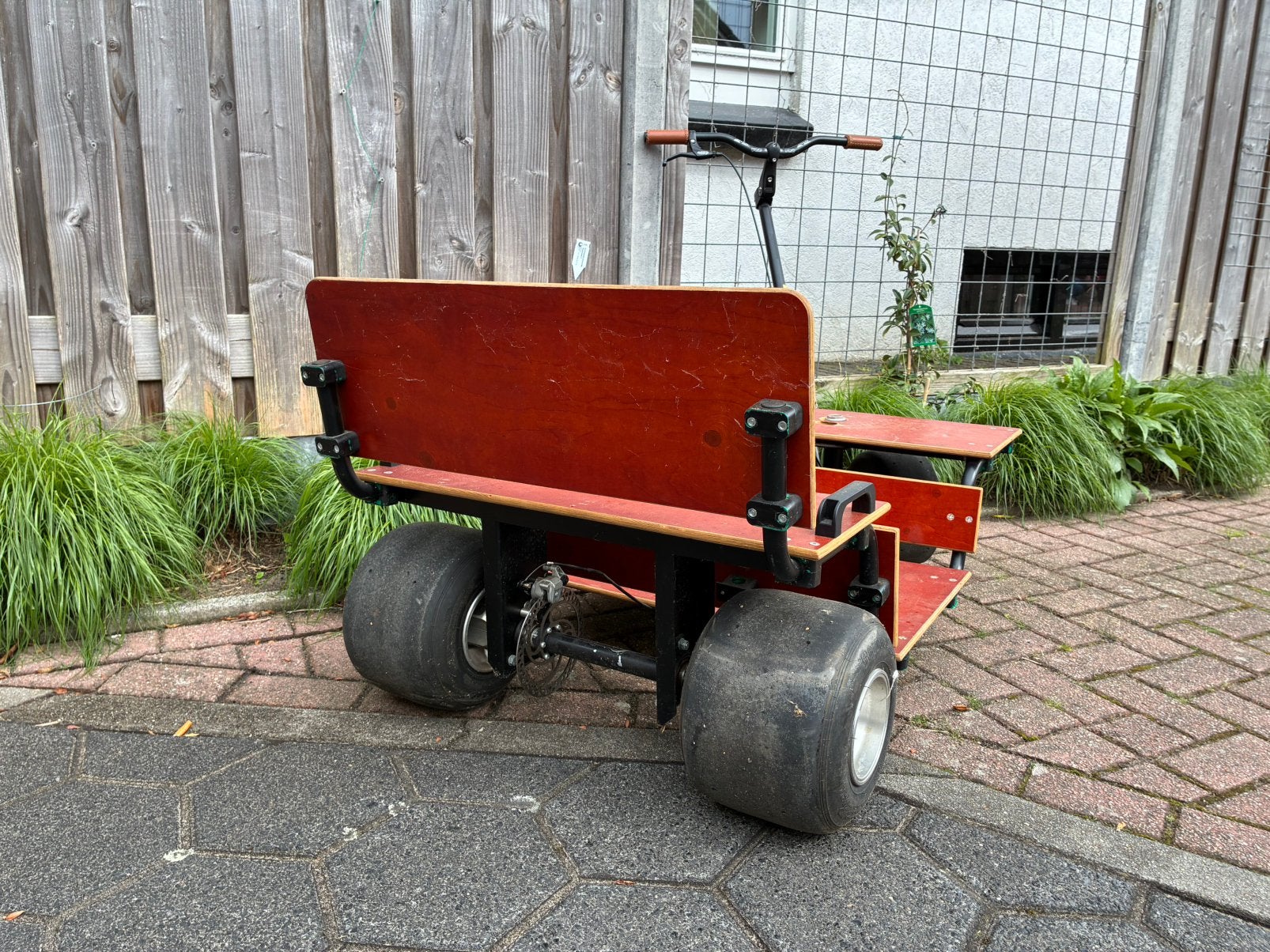 Bolderkar met kart wielen., Ophalen, Gebruikt
