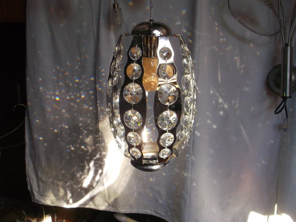 Kleine kristallen lamp, Ophalen of Verzenden, Gebruikt, Glas