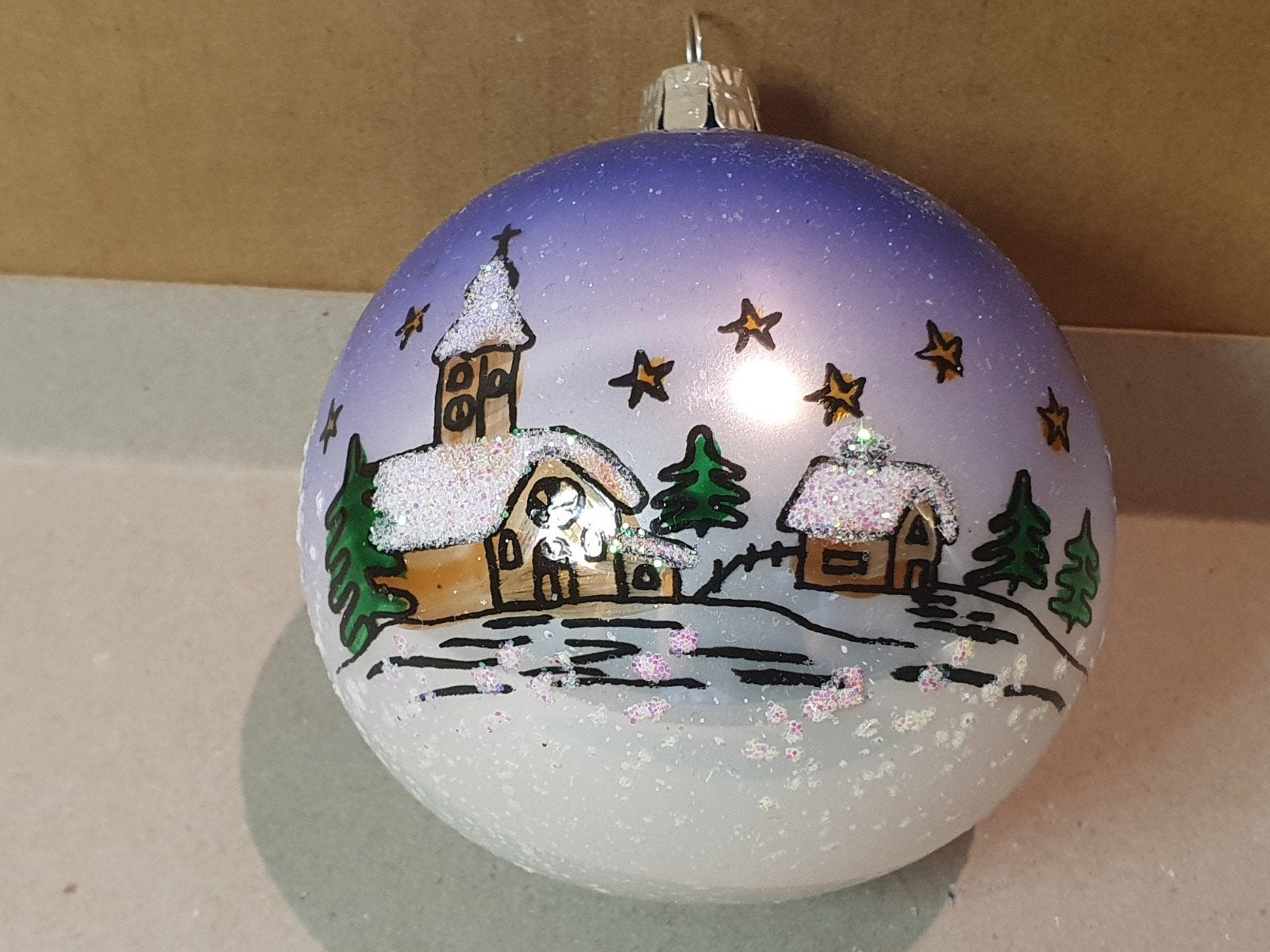 Kerstbal winterdorpje, Ophalen of Verzenden, Zo goed als nieuw