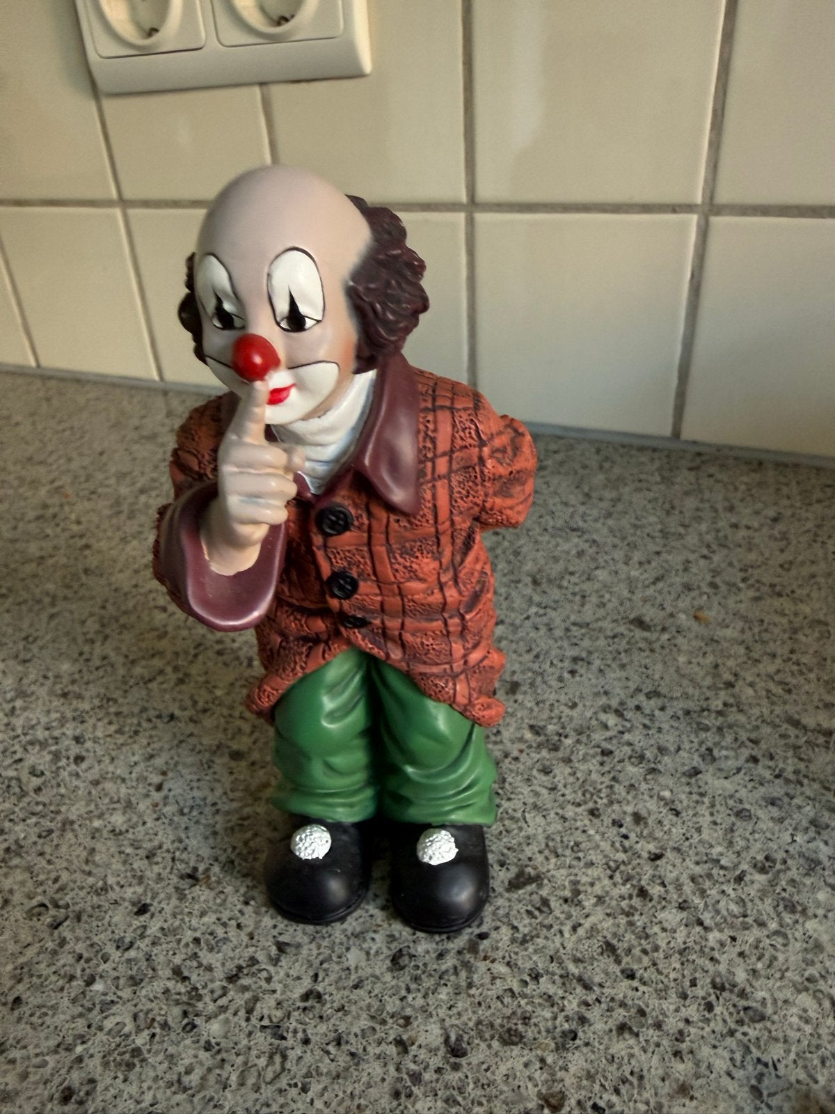 Leuke clown decoratiebeeldje - Stilte gebaar, Ophalen of Verzenden, Zo goed als nieuw