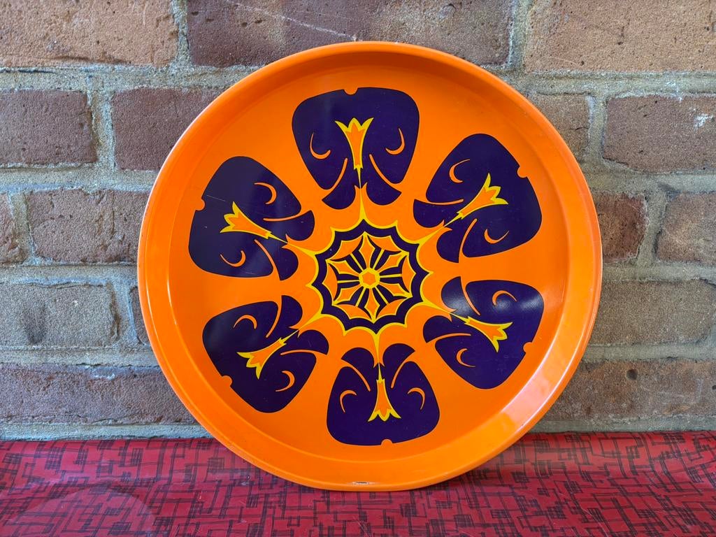 Vintage dienblad rond, Verzamelen, Ophalen of Verzenden, Huis en Inrichting