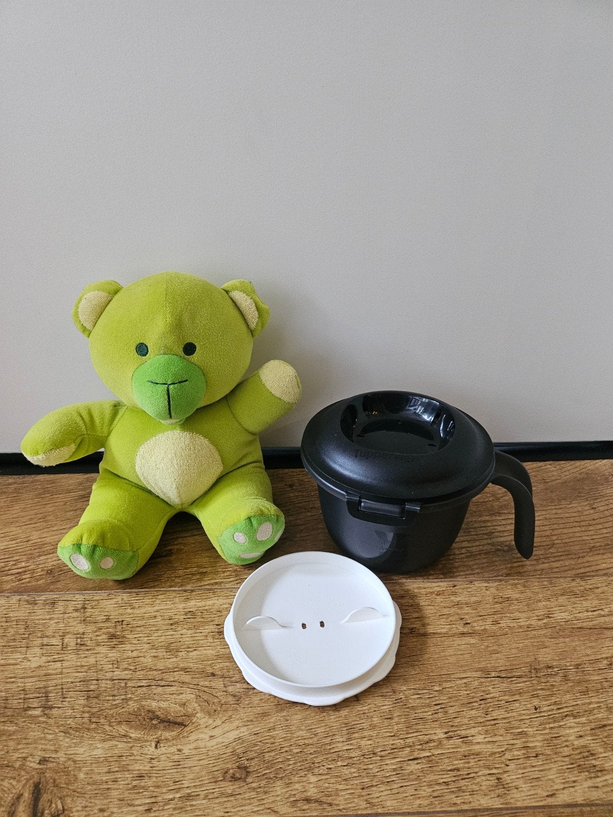 4* Tupperware zwarte mini rijstkoker wit tussenstuk, Wit, Overige typen, Met deksel, Ophalen of Verzenden