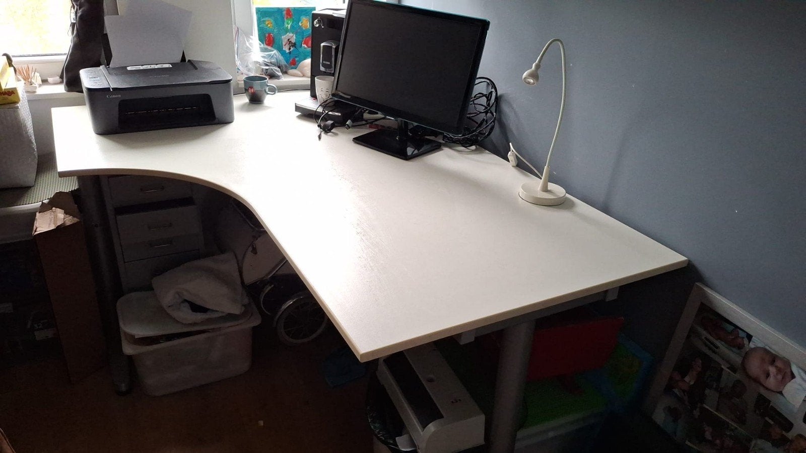 Hoekbureau wit - 160x120 cm, Huis en Inrichting, 160 cm, Gebruikt, 120 cm, Spaanplaat of MDF