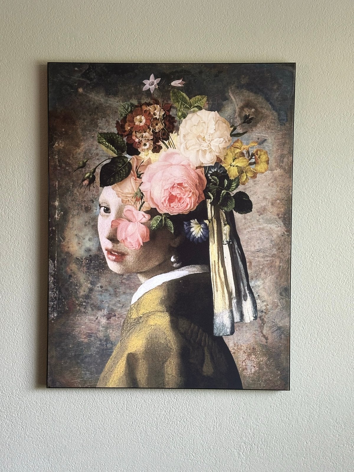 Meisje met de Parel - The Black Concrete Edition, Antiek en Kunst, Kunst | Schilderijen | Klassiek, Overige stijlen, Doek, Portret of Personen