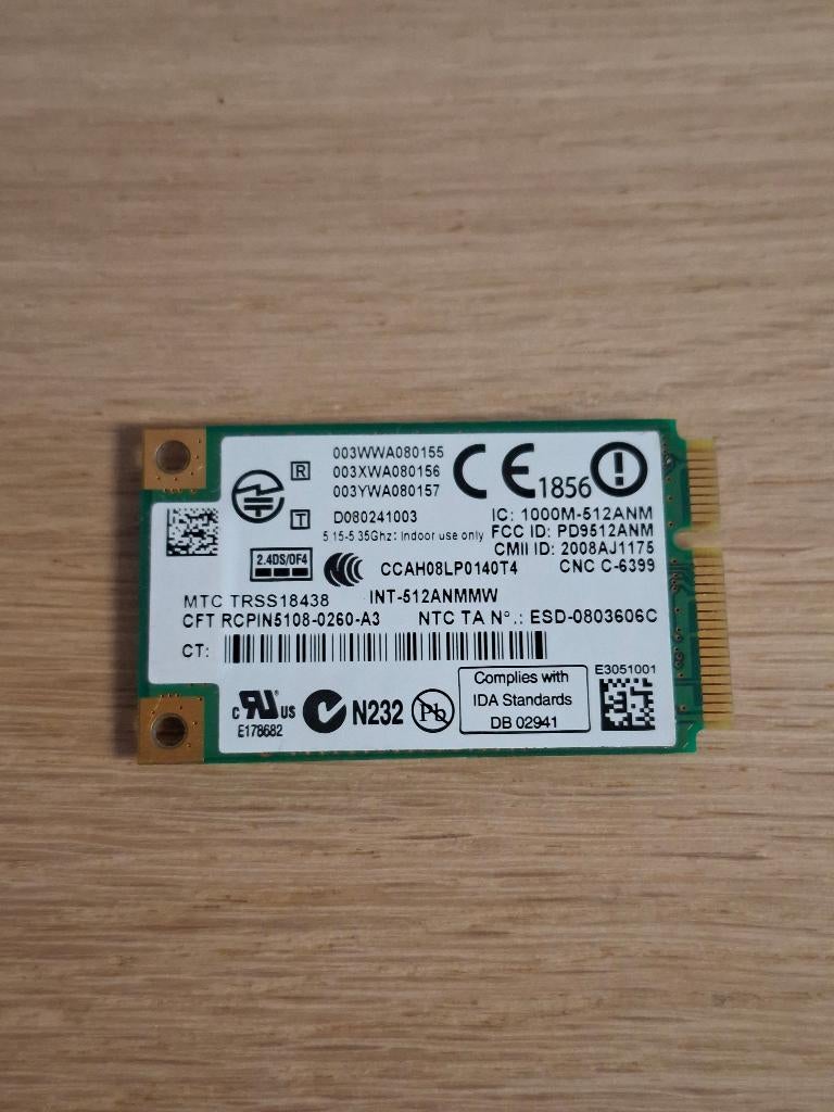 Intel Laptop WiFi Link 5100 INT-512ANMMW (twv 30 euro), Ophalen, Zo goed als nieuw, Intern, Intel